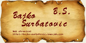 Bajko Šurbatović vizit kartica